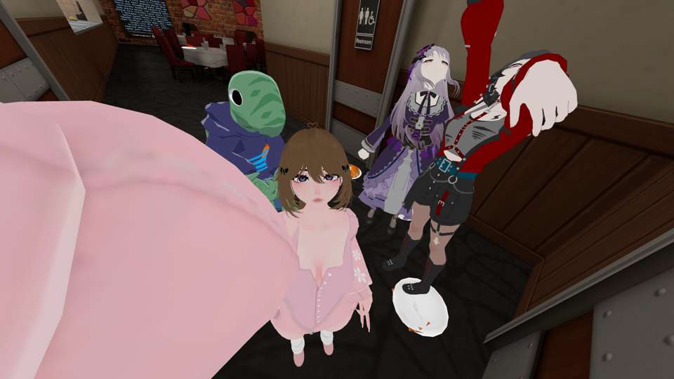 Hanging out with friends in VRChat